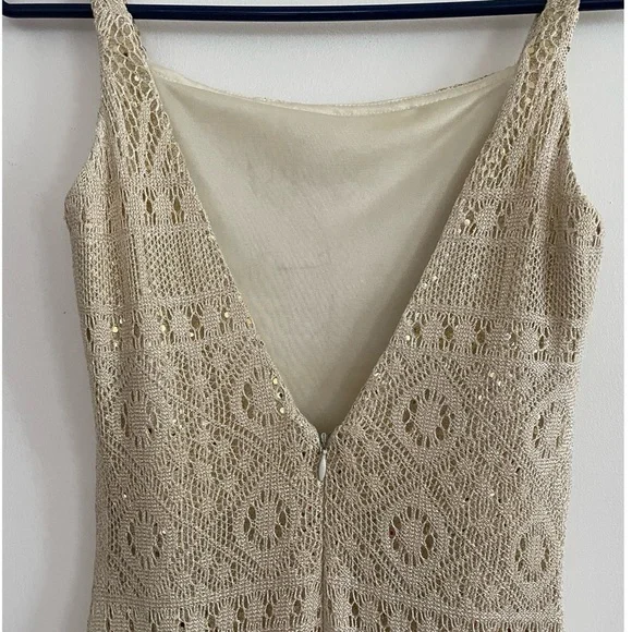 Vintage Jessica McClintock for Gunne Sax Low Back Ivory Lace Maxi Dress sz 4 - Picture 10 of 16